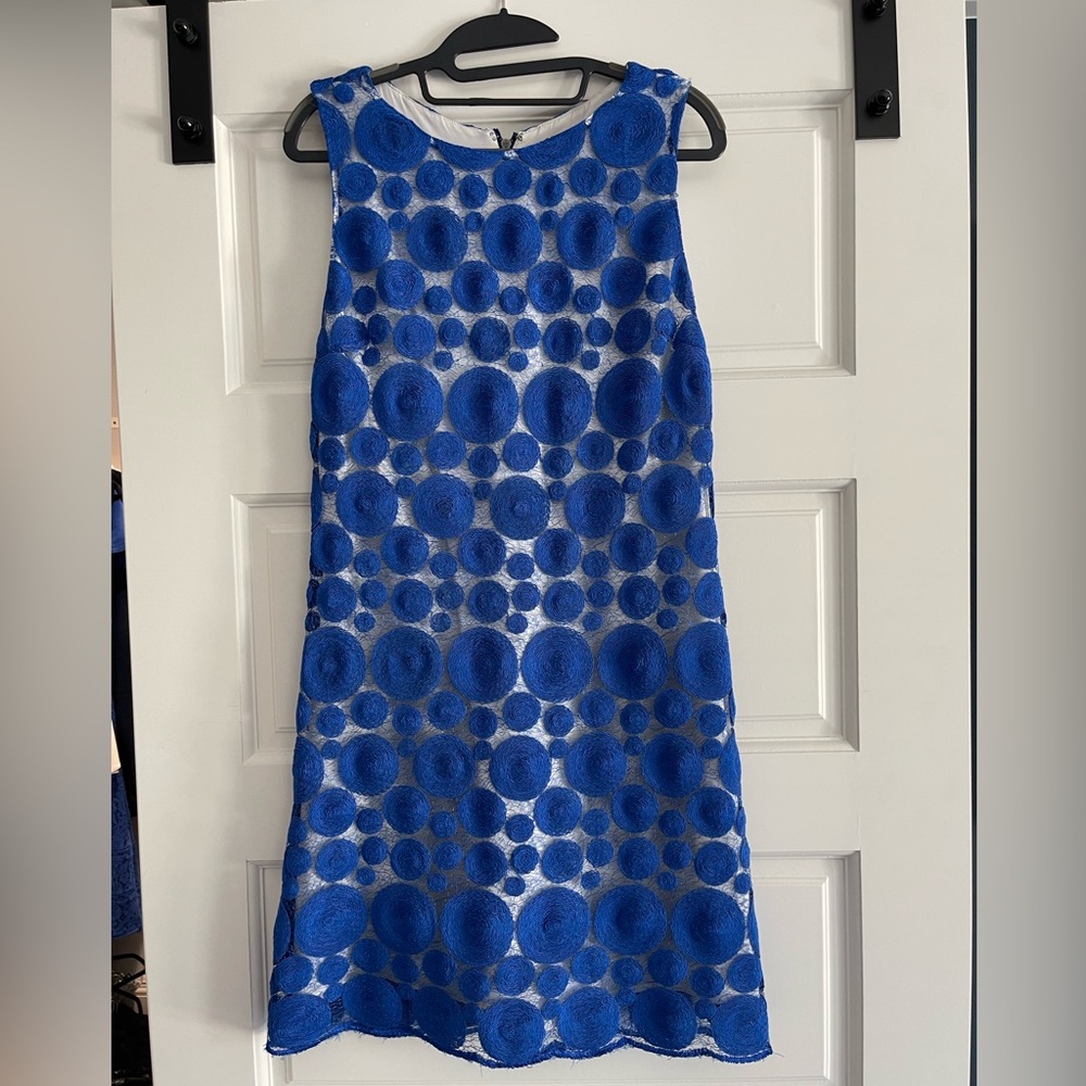 Alice + Olivia Blue & White Mod Dress Sz 10